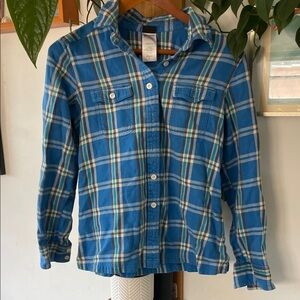 Patagonia Blue Plaid Button Down Shirt